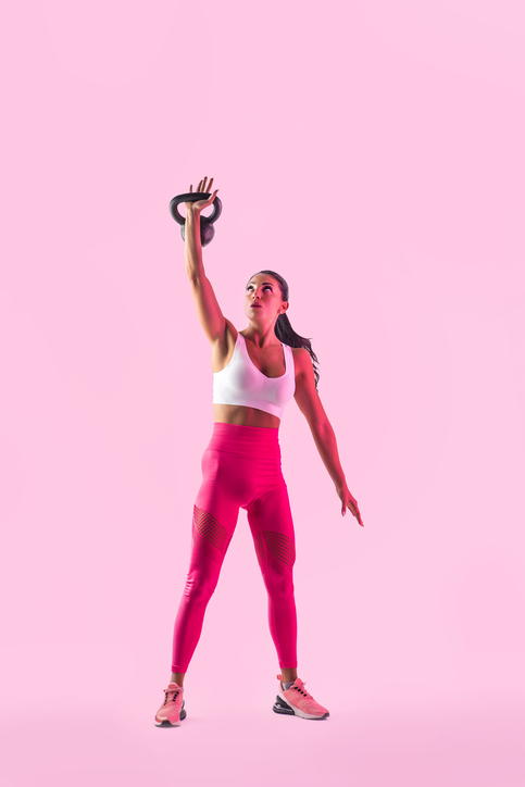 Sportive woman training